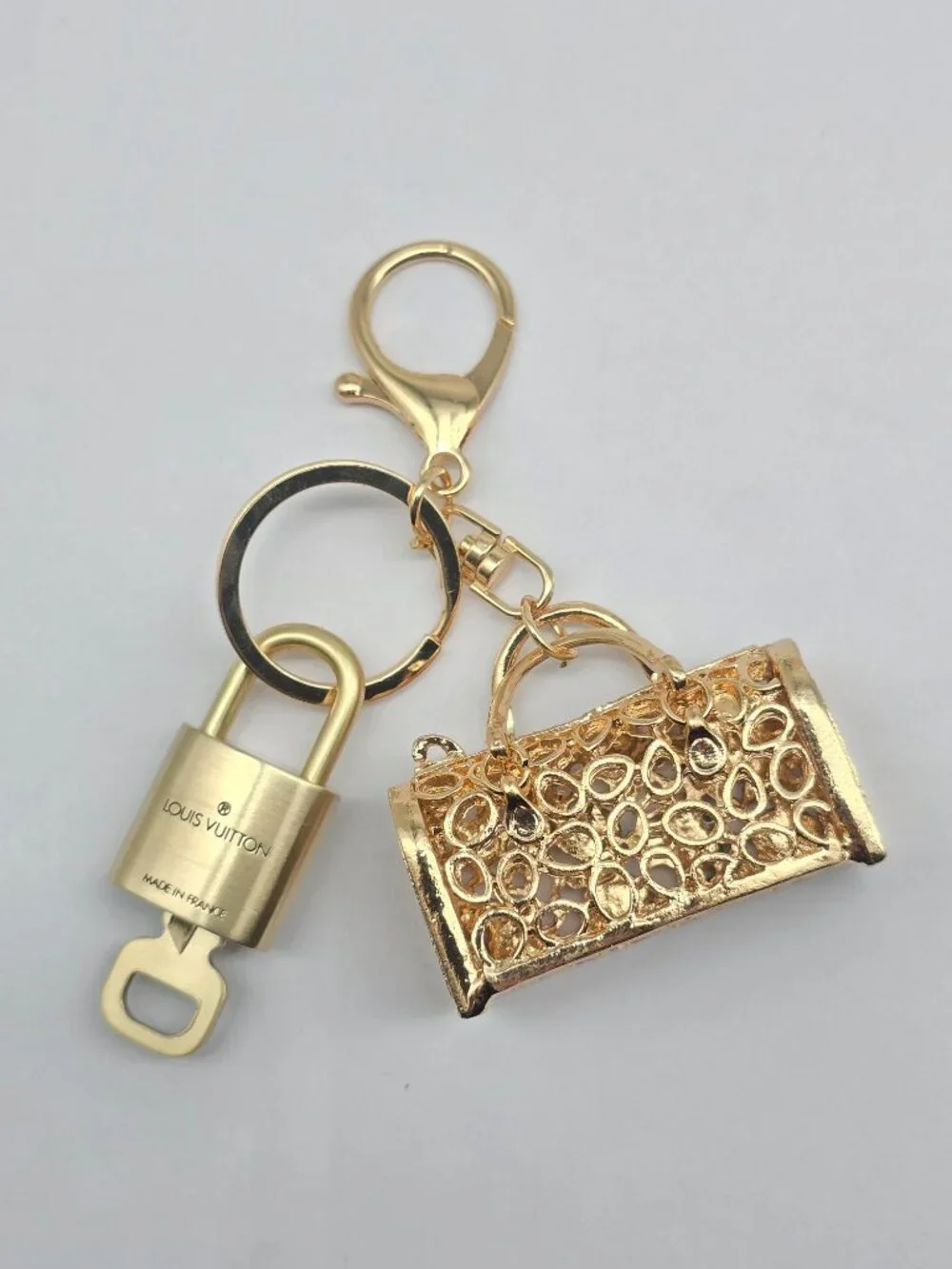 Authentic Louis Vuitton Gold Lock 🔒 Unbranded Keychain Bag Charm LV